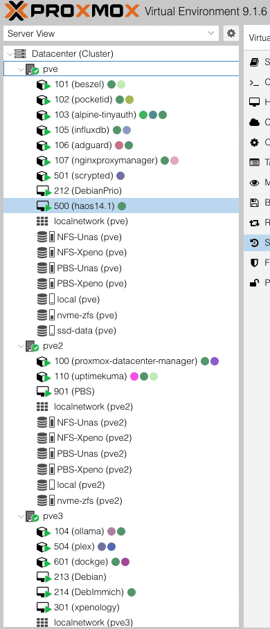Proxmox Cluster 3 Nodes Pve