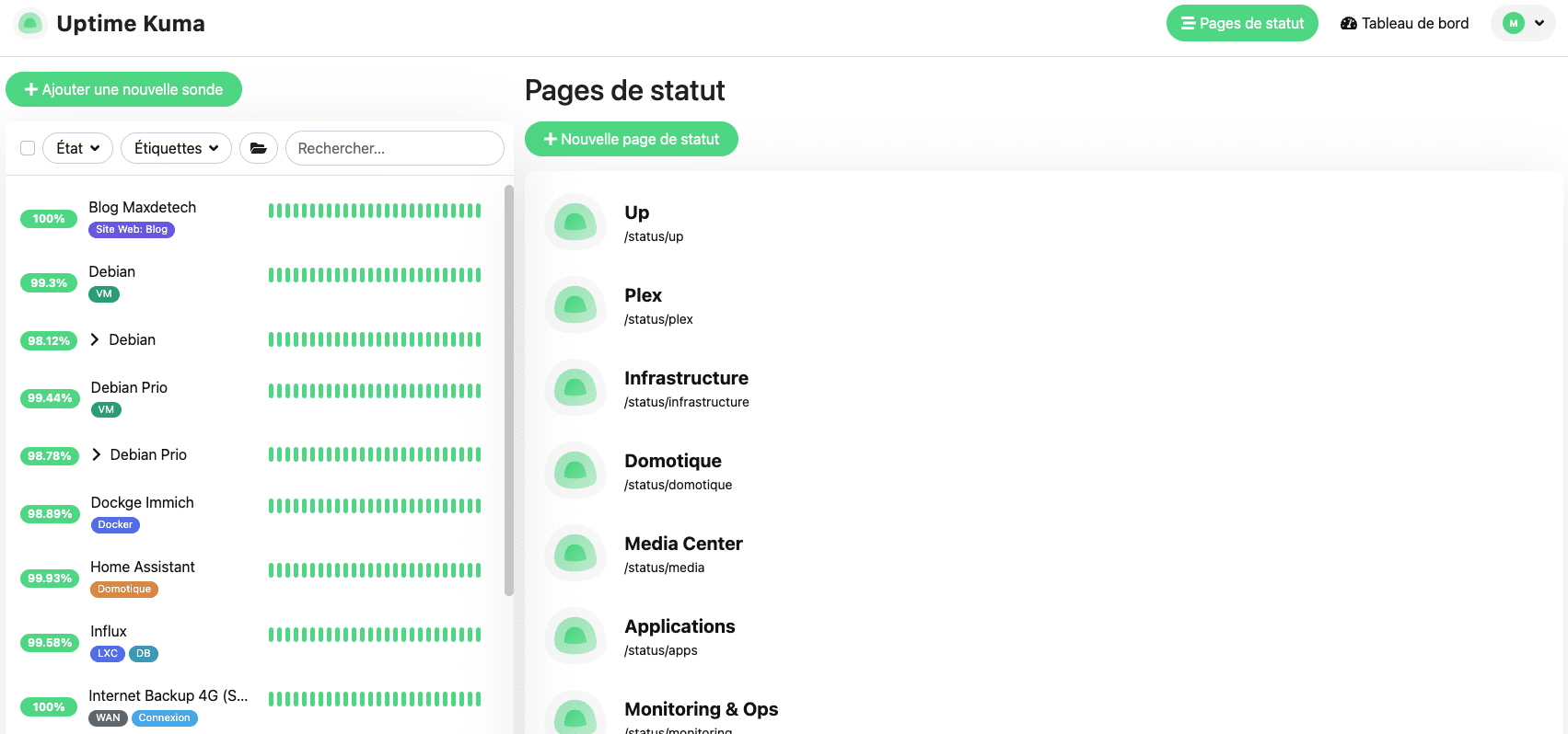 Uptime Kuma Services Status