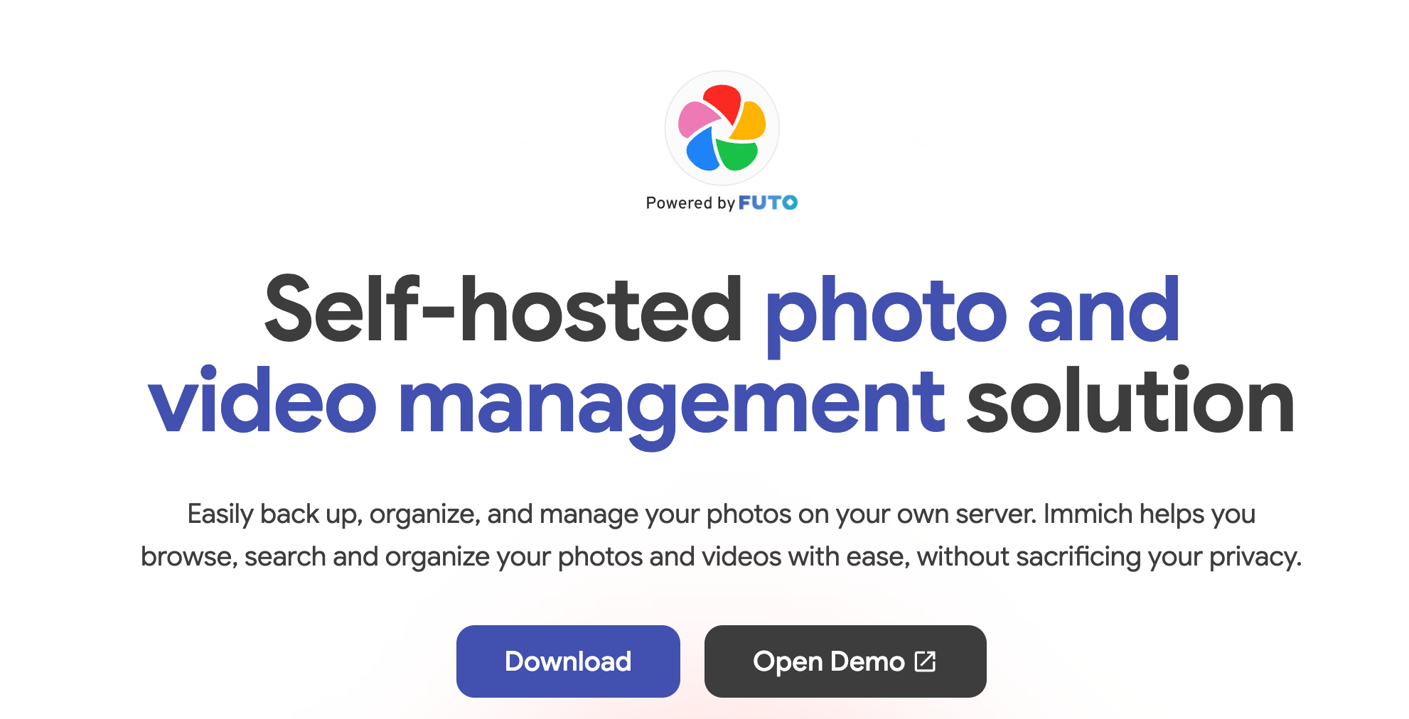 Site officiel Immich : self-hosted photo and video management solution