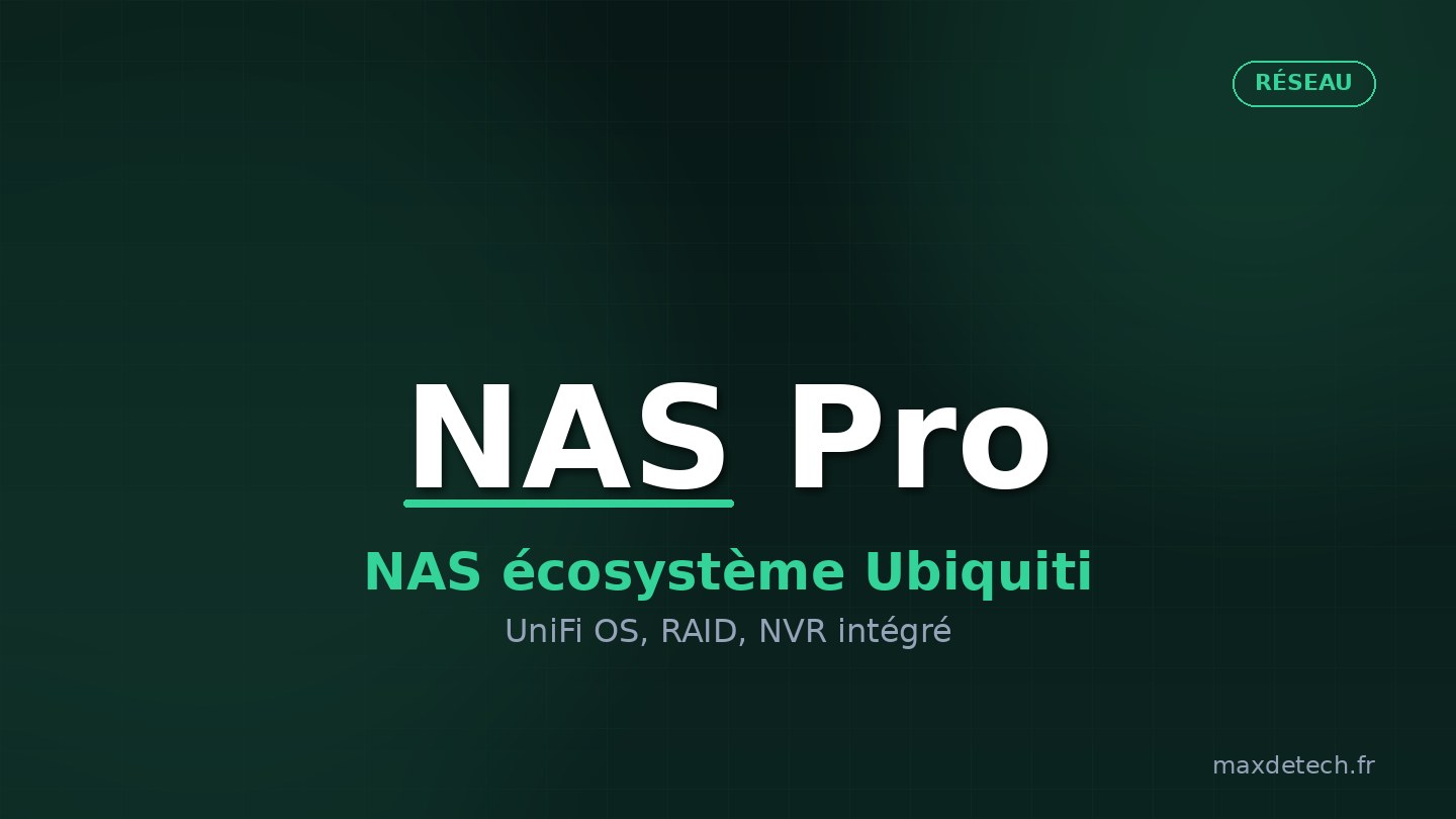 NAS Pro Ubiquiti, boîtier gris compact 2 baies, intégré à l'écosystème UniFi
