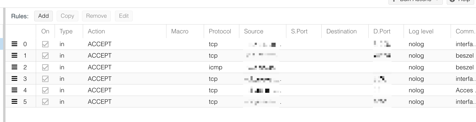 Proxmox &mdash; r&egrave;gles firewall configur&eacute;es au niveau datacenter